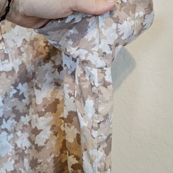 Orvis 100% Linen Popover Top Blouse Women's X-Large Casual Boho Chic Neutral - Picture 5 of 9